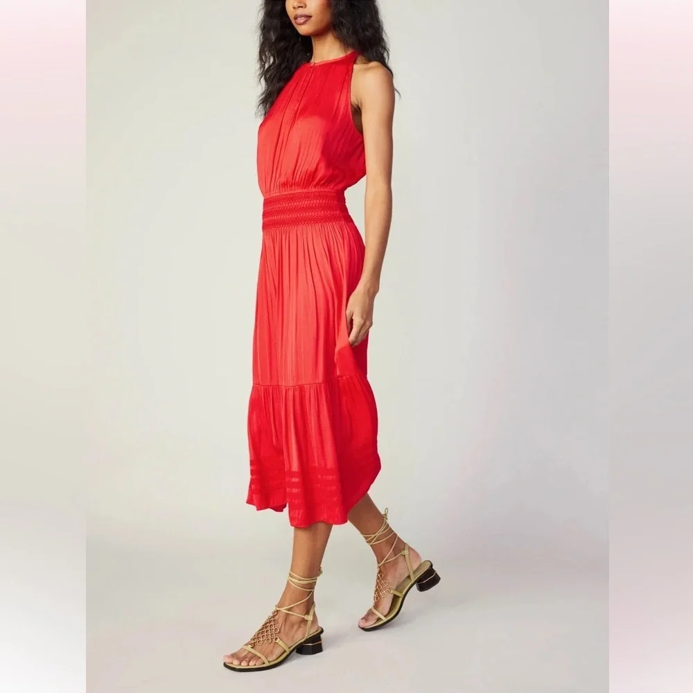 New! Current Air halter keyhole red midi dress 23676_2